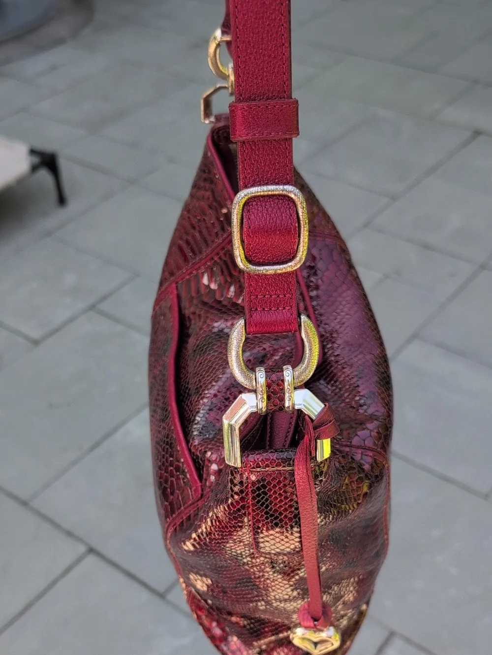 Brighton red snakeskin